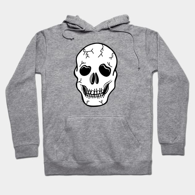 Spooky Skeleton Skull Face Cartoon on a White Backdrop, made by EndlessEmporium Hoodie by EndlessEmporium